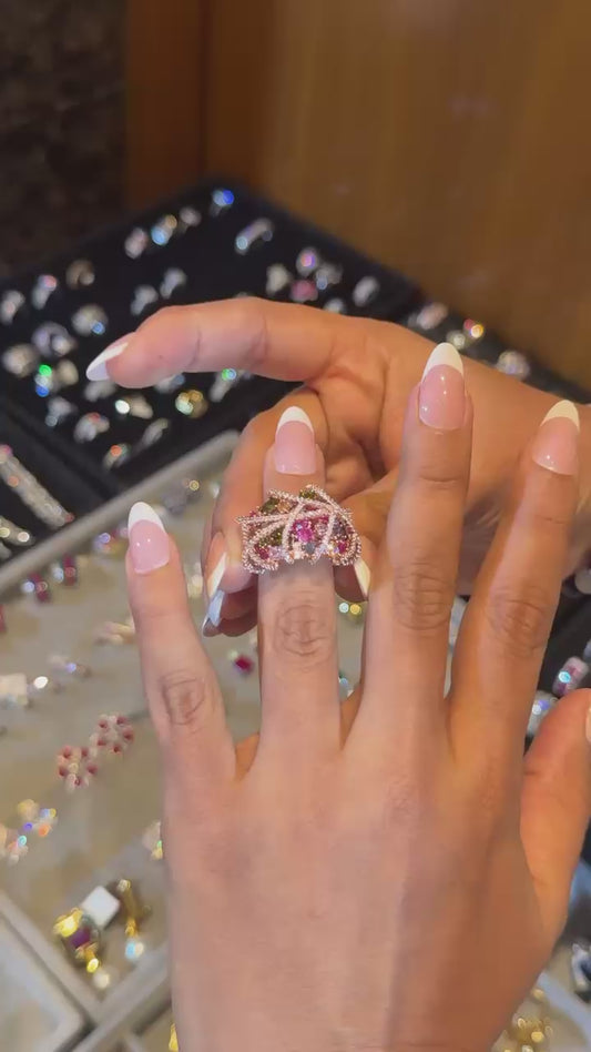 Opal Multicoloured Ring